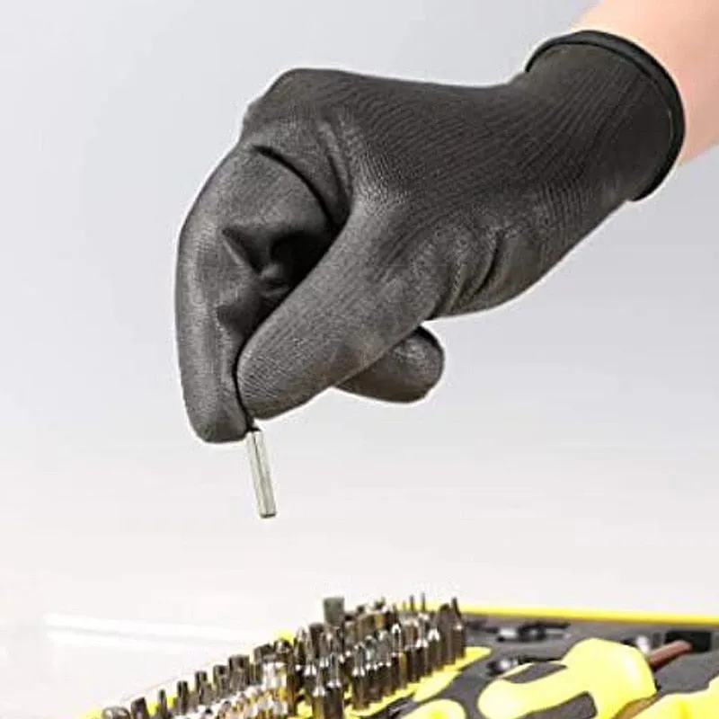 24Pieces/12Pairs Knitted Safety Work Glove Construction Security Garden Rubber Industrial Working Gloves