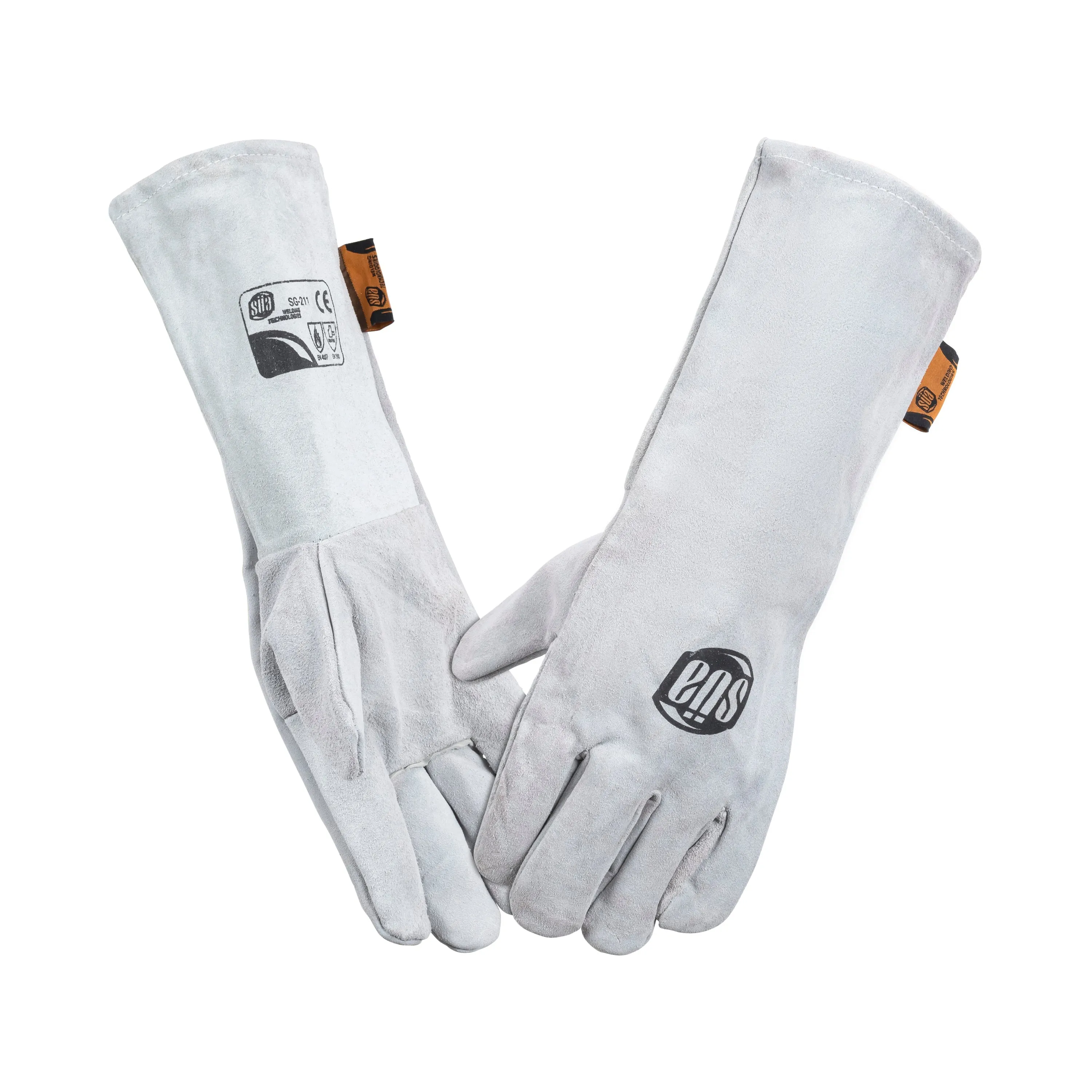 All Purpose Welding/BBQ/Heat Resistant Gloves, Straight Thumb,  Full Cotton Fleece Lining - Size L