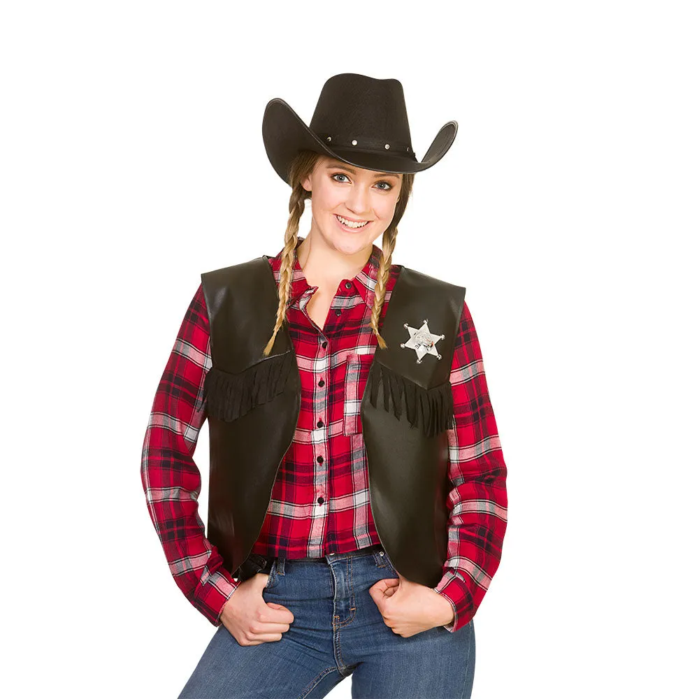 Black Cowboy Waistcoat