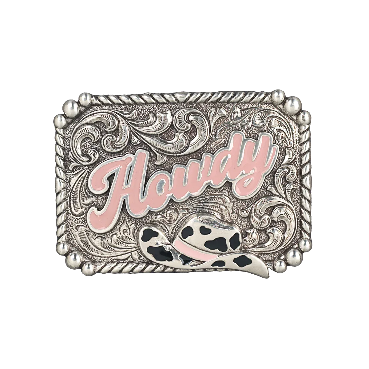 Blazin' Roxx Girls' Howdy Scrolling Engraved Silver Belt Buckle