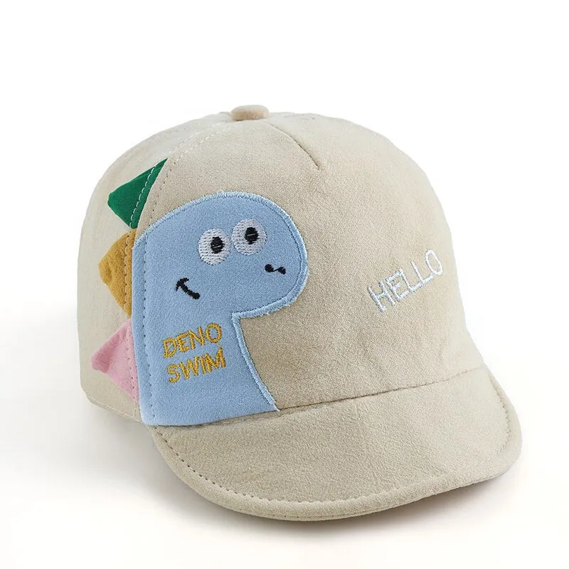 Cartoon Baby Baseball Cap Cute Dinosaur Letter Kids Baby Girl Boy Sun Hat Spring Summer Children Toddler Beach Hat