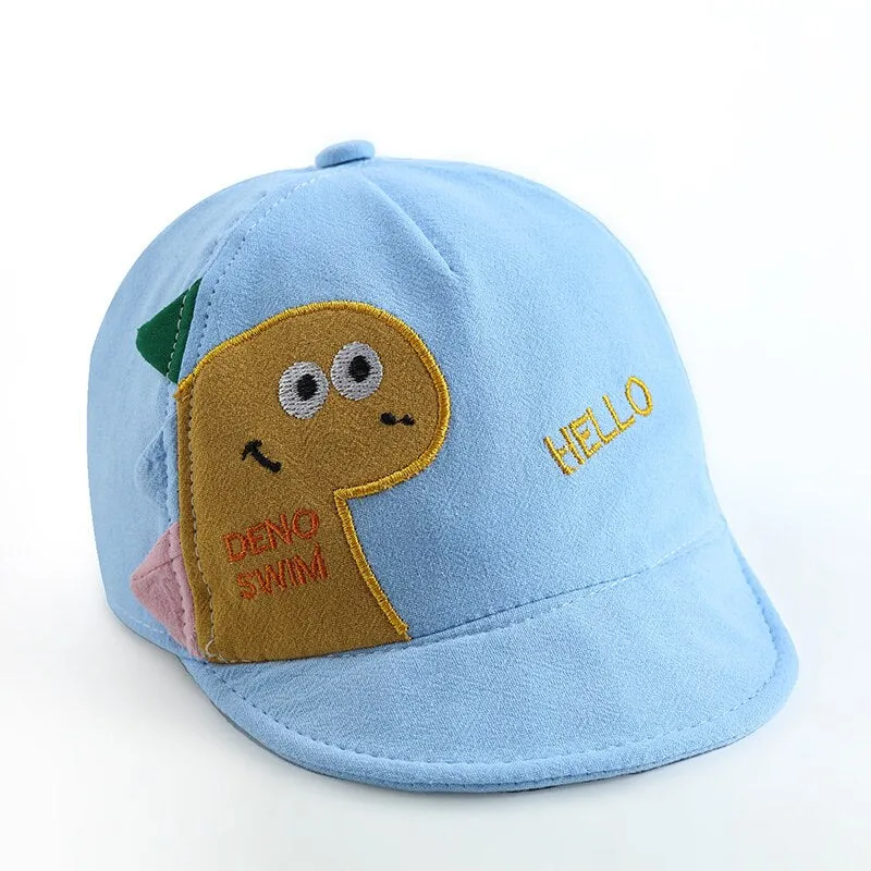 Cartoon Baby Baseball Cap Cute Dinosaur Letter Kids Baby Girl Boy Sun Hat Spring Summer Children Toddler Beach Hat