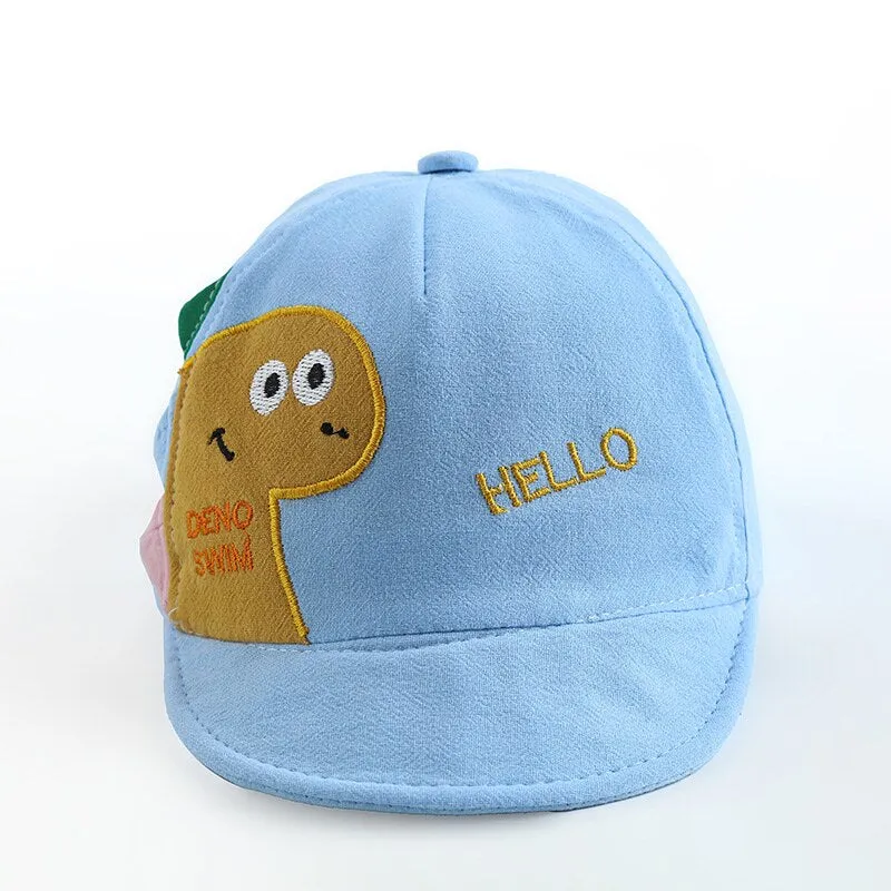 Cartoon Baby Baseball Cap Cute Dinosaur Letter Kids Baby Girl Boy Sun Hat Spring Summer Children Toddler Beach Hat