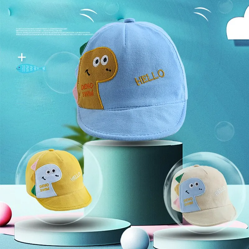 Cartoon Baby Baseball Cap Cute Dinosaur Letter Kids Baby Girl Boy Sun Hat Spring Summer Children Toddler Beach Hat