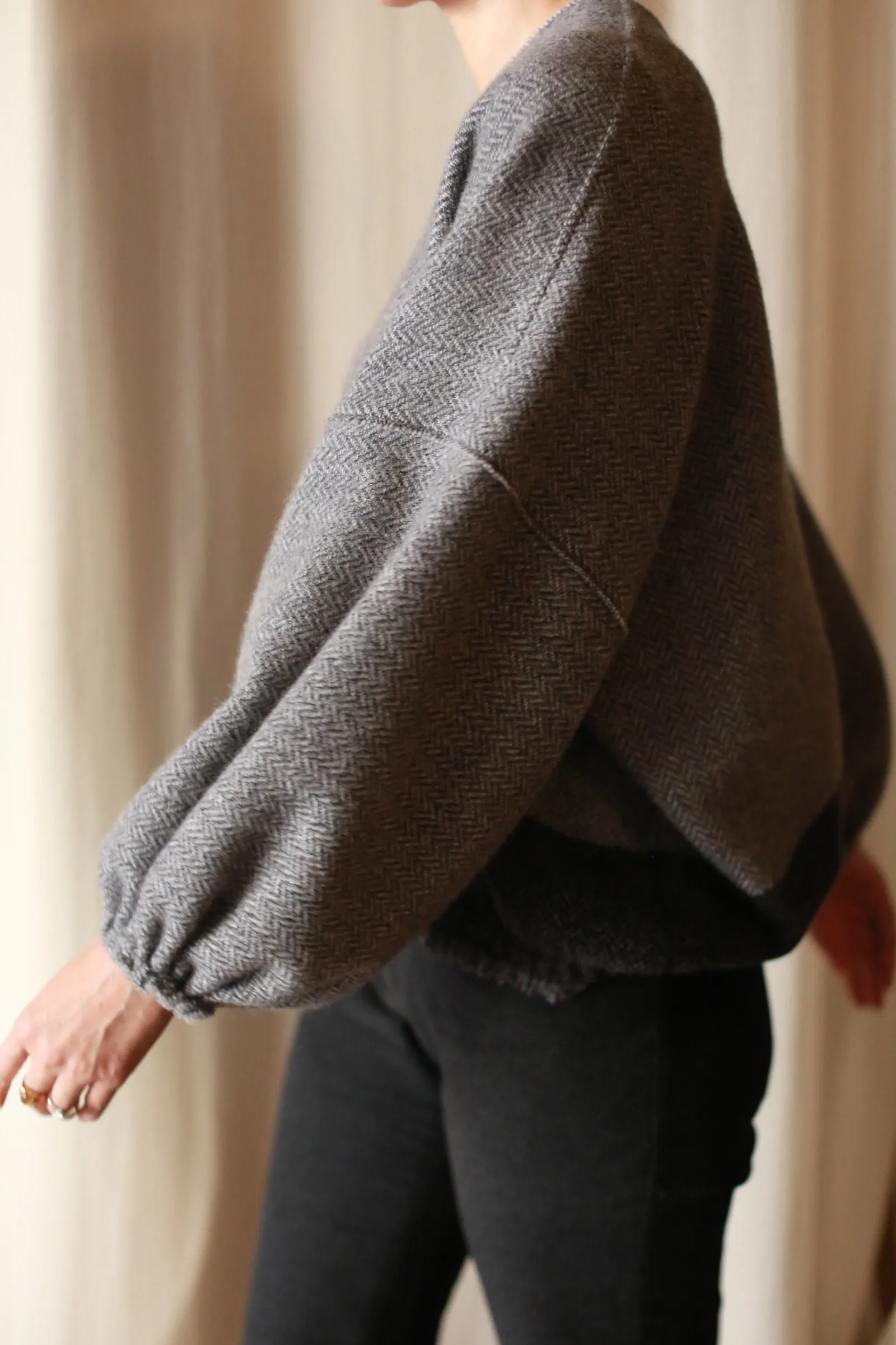 Cashmere House Cardi | Grey Colorblock