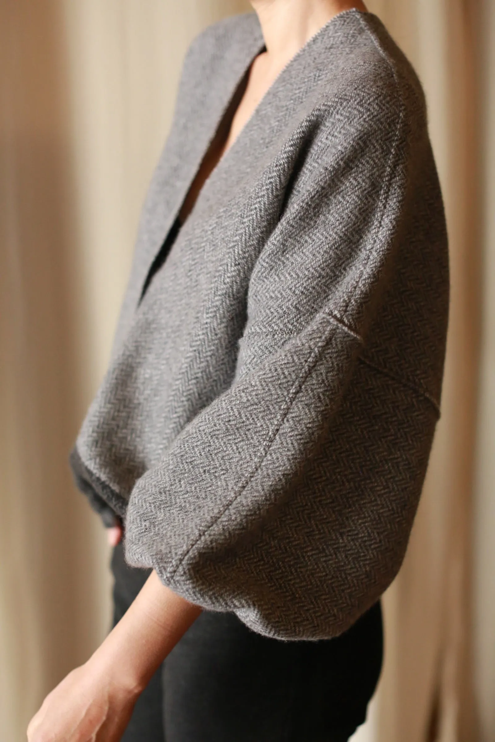 Cashmere House Cardi | Grey Colorblock