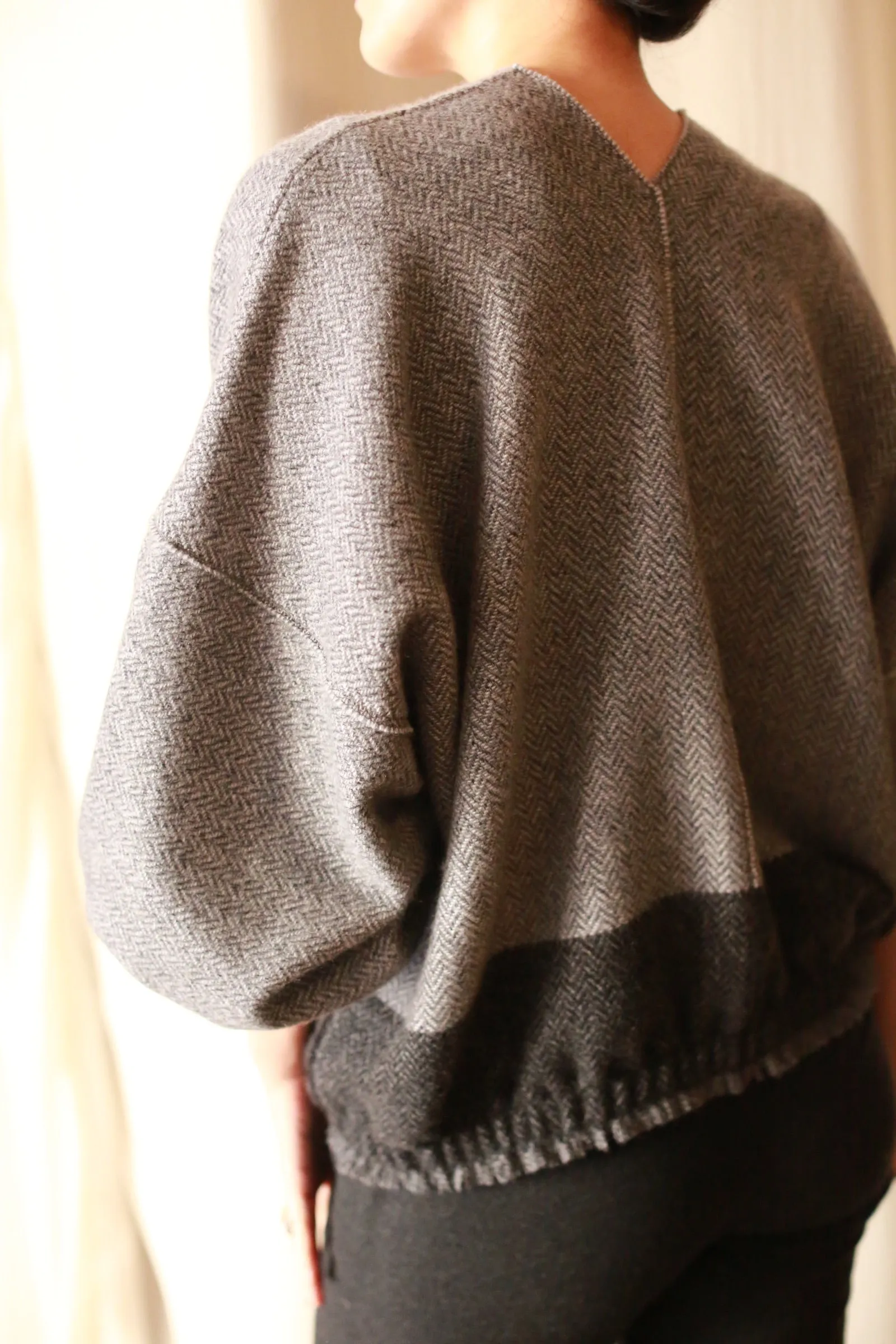 Cashmere House Cardi | Grey Colorblock