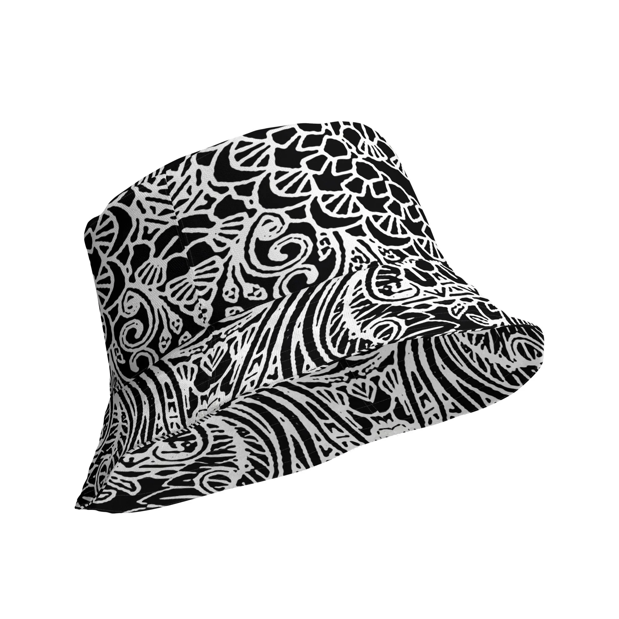 Classic Contrast Black and White Fashionable Bucket Hat, lioness-love