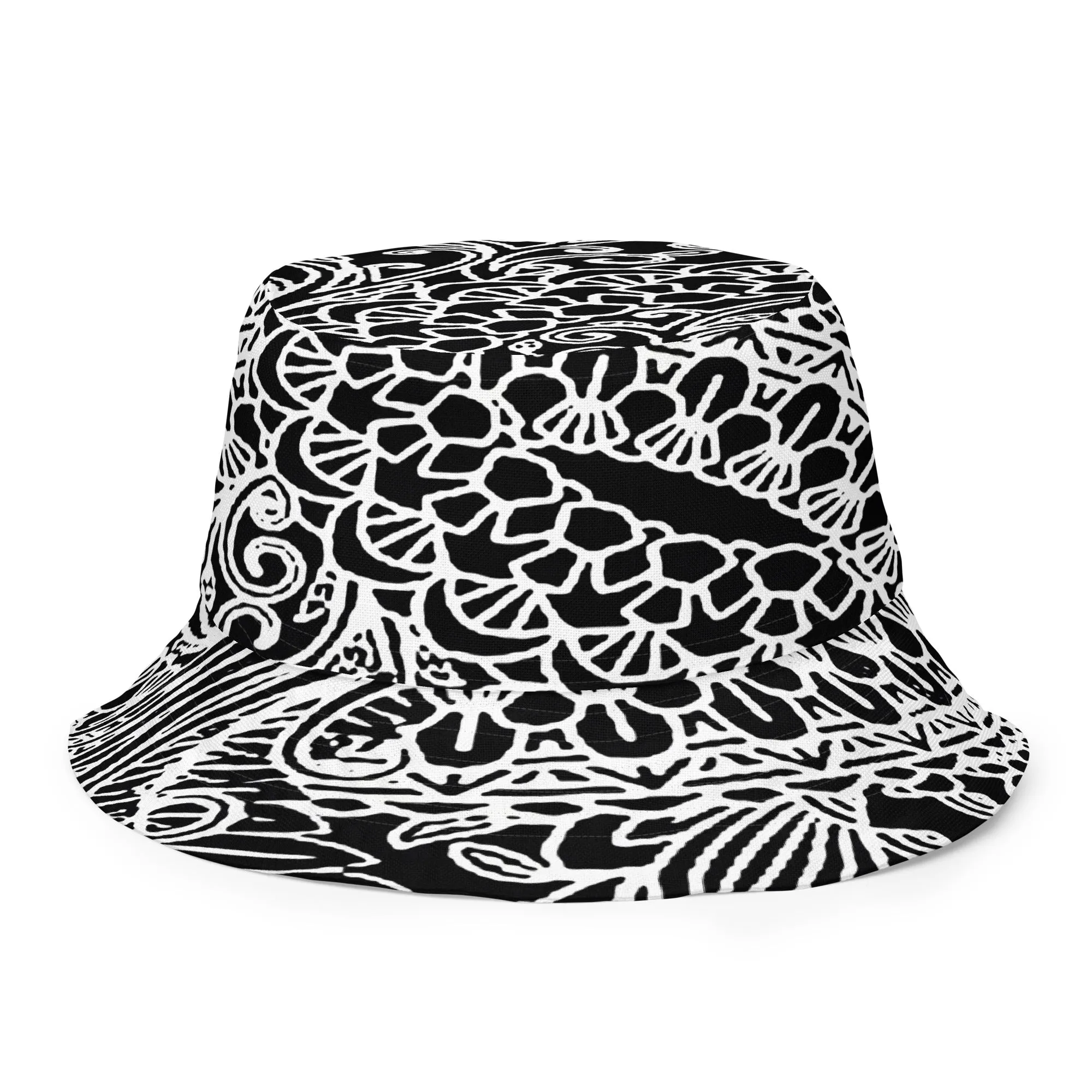 Classic Contrast Black and White Fashionable Bucket Hat, lioness-love
