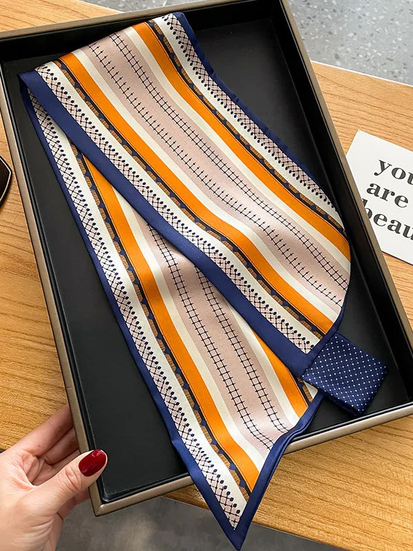 Contrast Color Striped Scarf