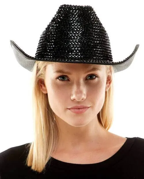 Cowboy Hat Rhinestone Black