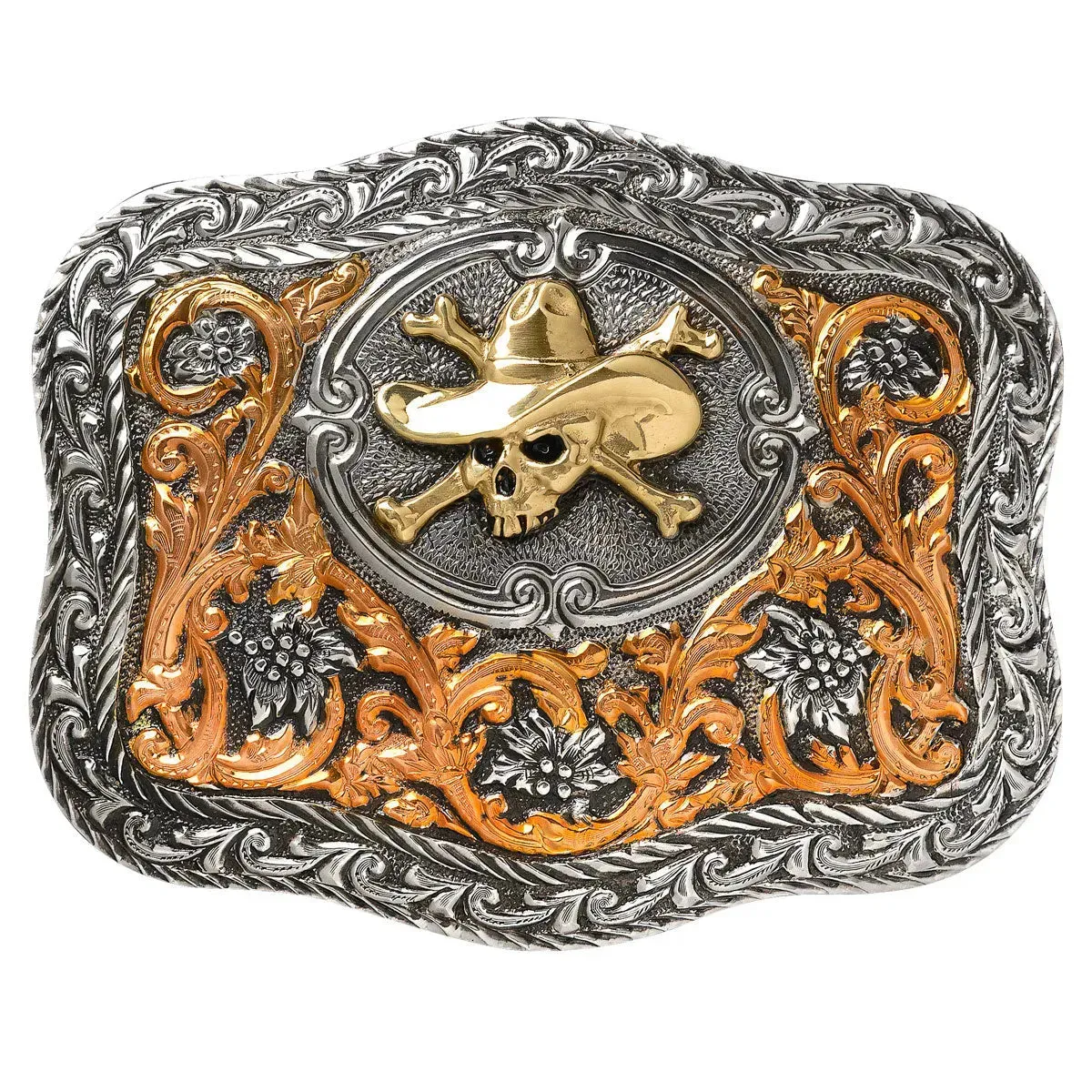 Crumrine Cowboy Skull - Belt Buckle
