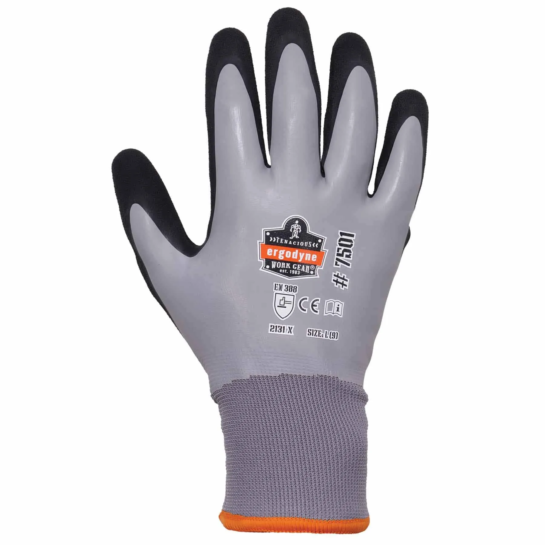 Ergodyne 17936 7501-CASE 2XL Gray Coated Waterproof Winter Gloves 144-Pair
