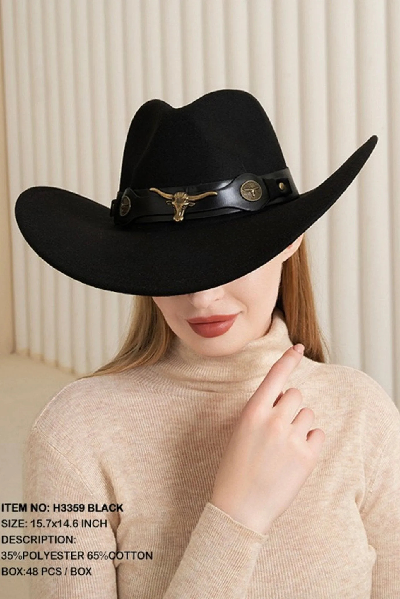 H3359 Darcy Felt Cowboy Hat