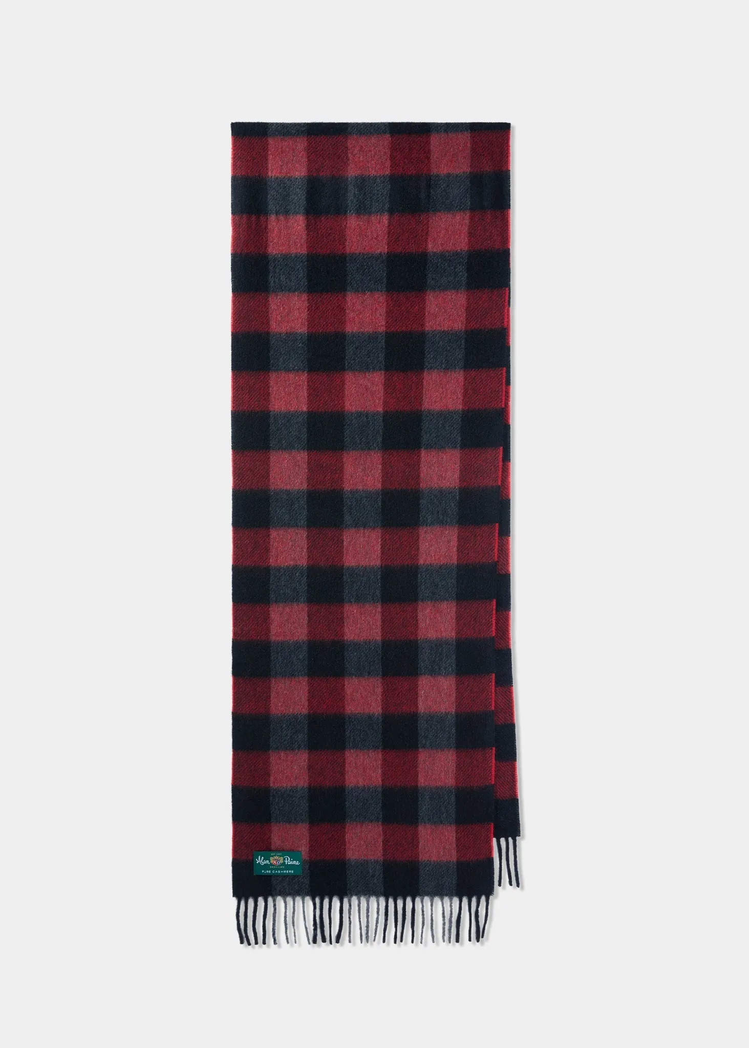 Harpsdale Square Check Scarf In Red