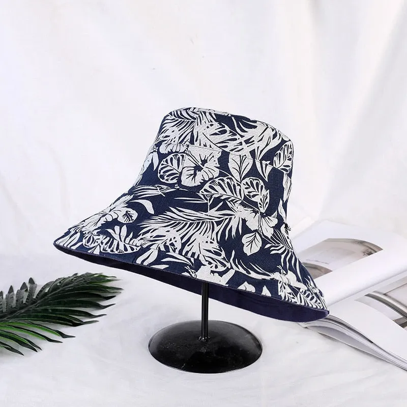 K34 Women's hat Bucket hat Fashion Panama Anti-UV Summer Hat Big Brim Hat Double-Sided Fisherman Hat Sun Protection Sun Visor