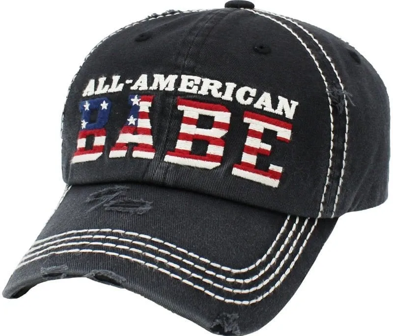 KBV1381 "America Babe" Vintage Washed Baseball Cap