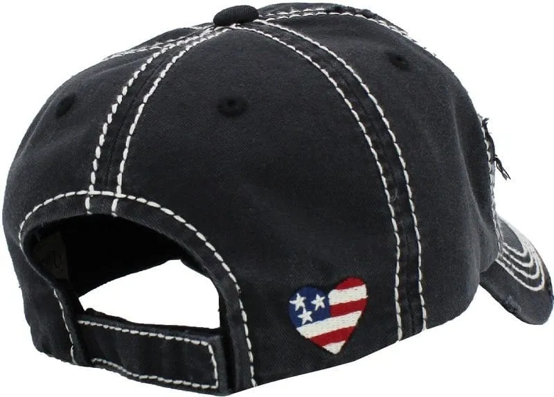 KBV1381 "America Babe" Vintage Washed Baseball Cap