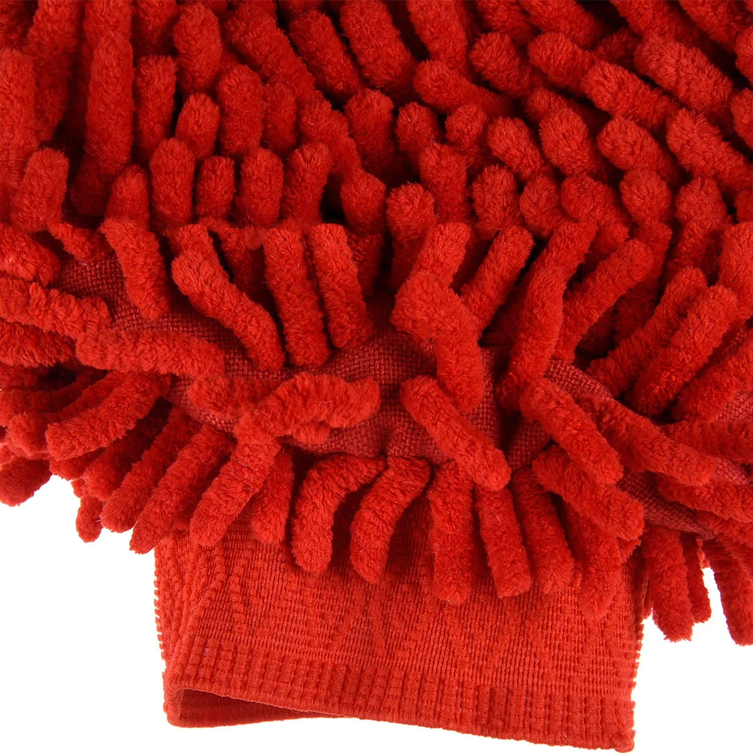 Kuber Industries Chenille Mitts|Microfiber Cleaning Gloves|Inside Waterproof Cloth Gloves|100 Gram Weighted Hand Duster|Chenille Gloves for Car|Glass|Pack of 4 (Red)