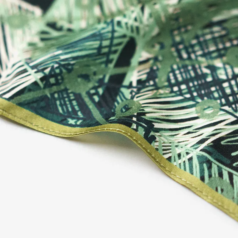 Men's Vintage Silk Scarf Elegant Small Square Scarf