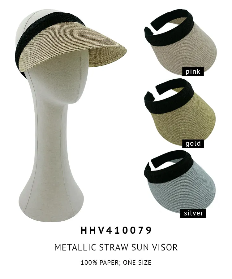 Metallic Straw Sun Visor