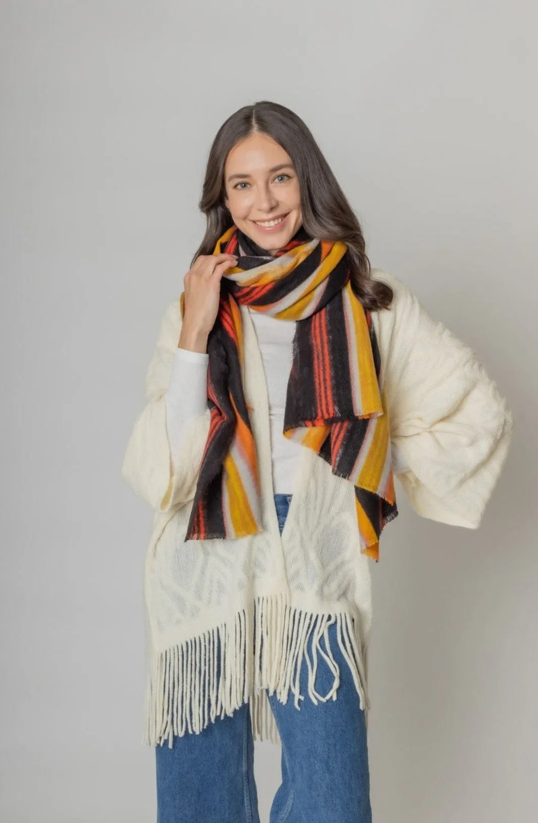 Multi Color Striped Scarf