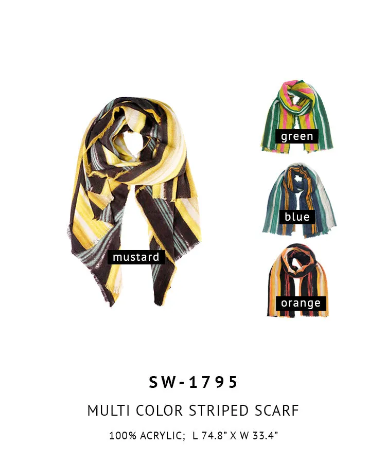 Multi Color Striped Scarf