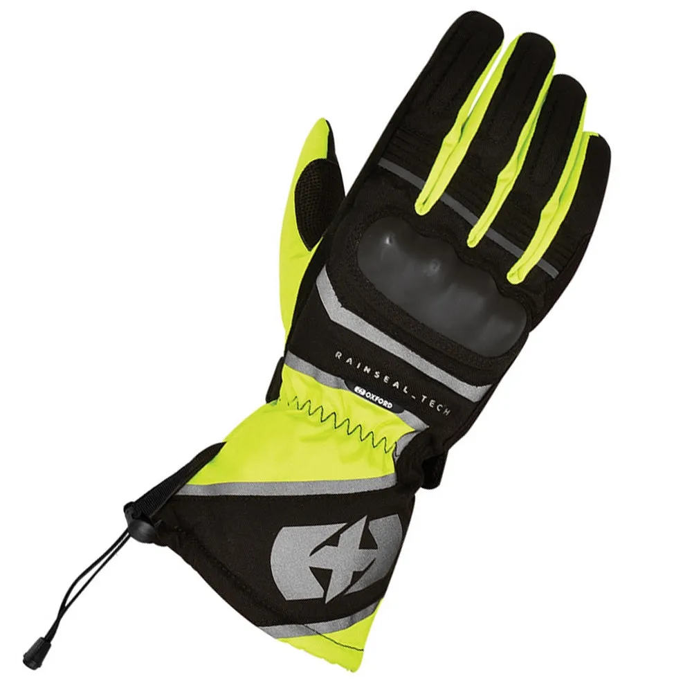 Oxford Montreal 1.0 Mens Textile Waterproof Motorcycle Gloves - Black/Fluo 3XL