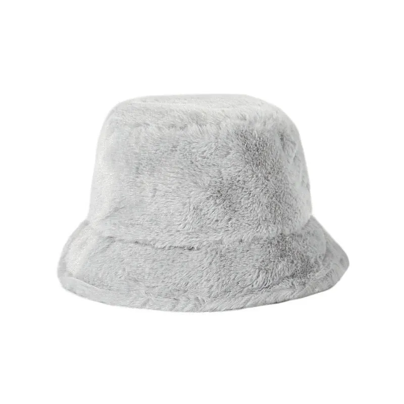 SHATANGJU Winter Bucket Hats Women Warming Panama Hat Lady Fluffy Corduroy Double-Side Wear Outdoor Fisherman Cap Hat for Women