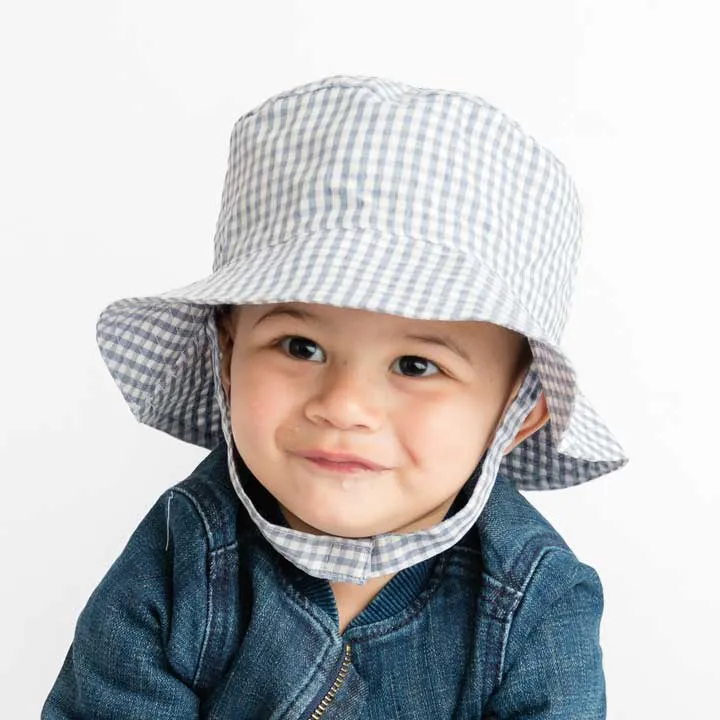 Storm Grey UPF 25  Seersucker Bucket Hat
