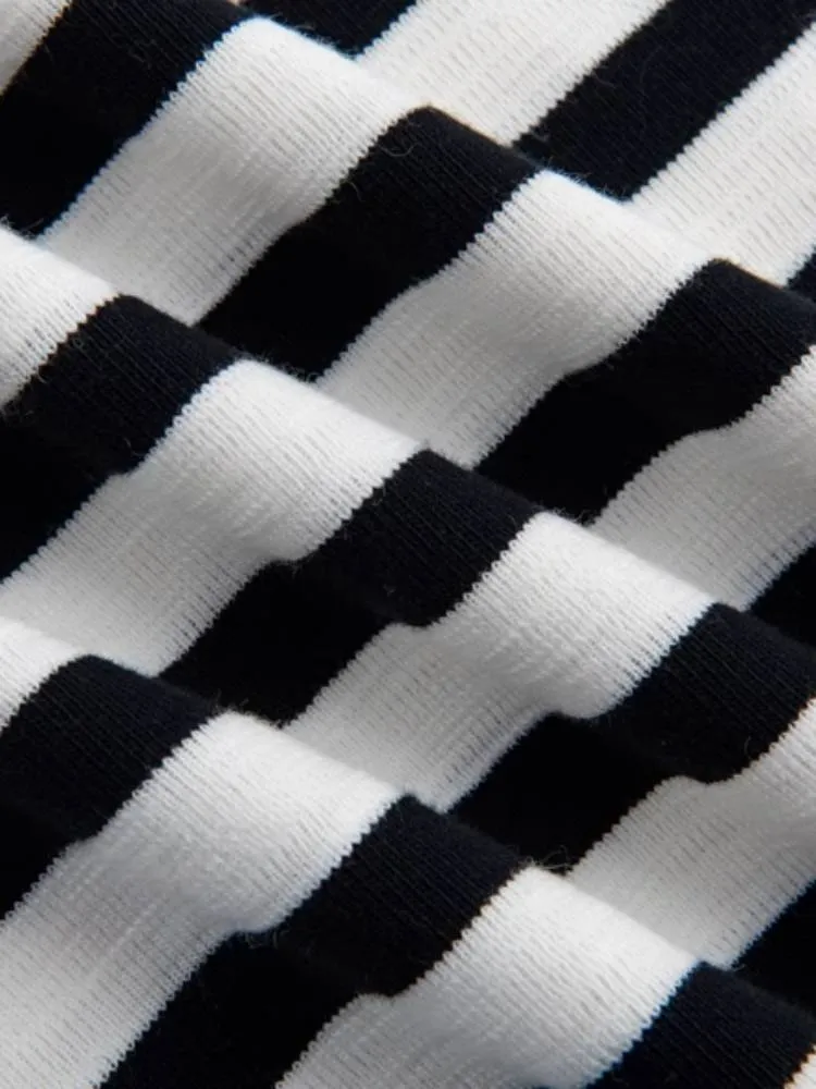 Striped casual T-shirt (with scarf)   striped socks【s0000008373】