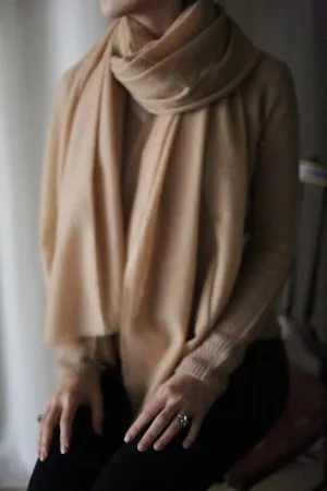 Tissue Weight Cashmere Scarf | Camel